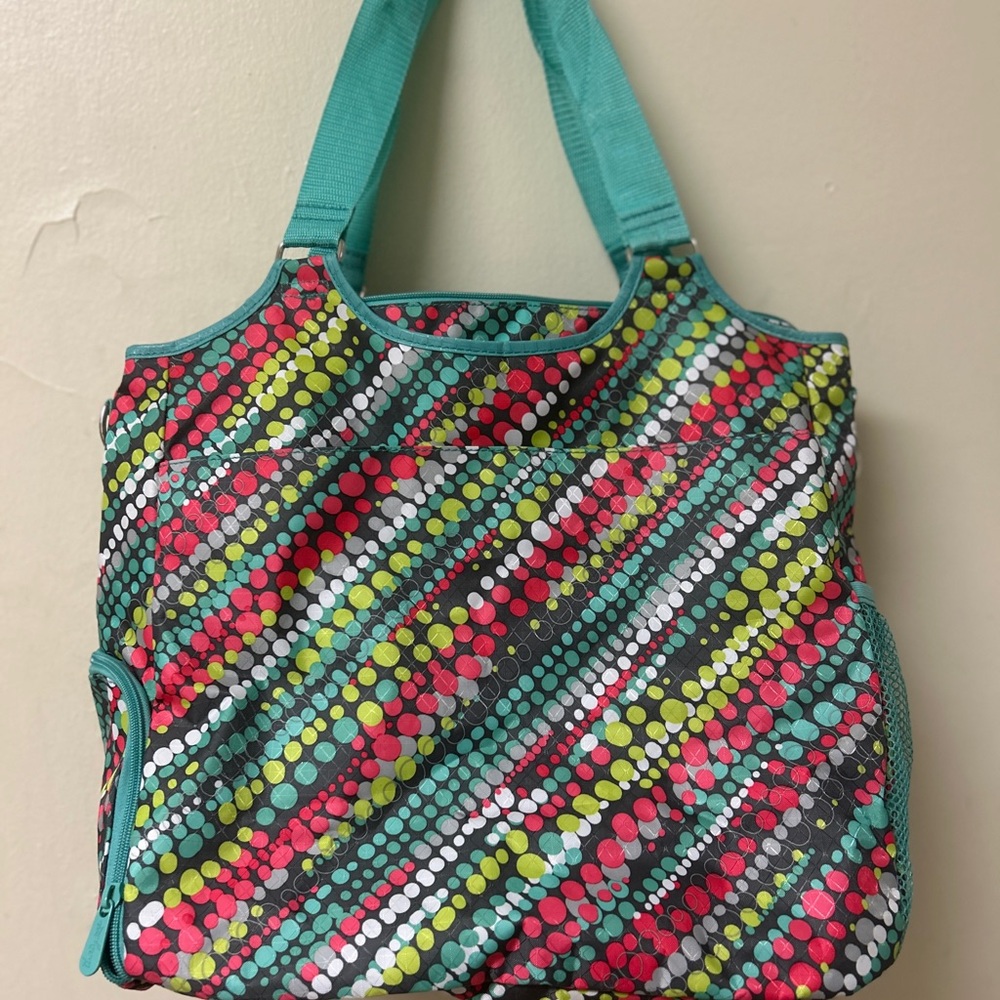 Thirty-One All Pro Tote pool beach gym yoga diaper bag Polka Dot Women's